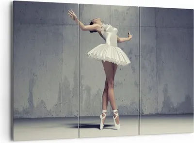 Produktbild von Bild auf Leinwand - Leinwandbild - 3 Teile - Ballerina Weiß Wand - 165x110cm - Wand Bild - Wanddeko - Wandbilder - Leinwanddruck - Bilder - Wanddekoration - Leinwand bilder - Wandbild - CE165x110-4344