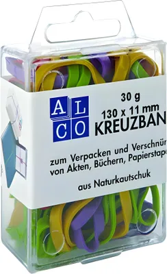 Produktbild von Alco Kreuzbänder, bunt gemischt, 130 x 11 mm, Dose à 30 g