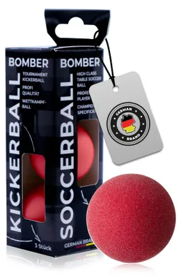 Zdjęcie produktu dla Piłka do kickera Bomber BANDITO, czerwona, 35 mm, zestaw 3 sztuki,