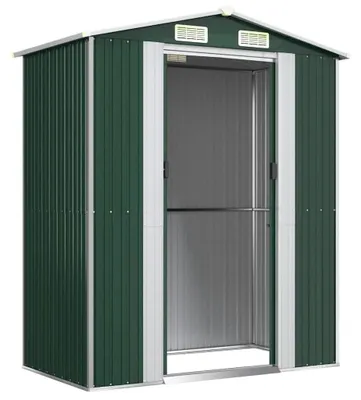 Obrázok produktu pre Záhradná búda – kovová búda – pozinkovaná oceľ, 192x108x223 cm – vodotesná – plastový rám – armádna zelená