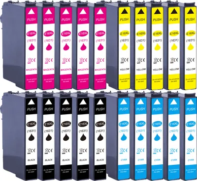 Produktbild von NR.16 XL Druckerpatronen 20er Multipack kompatibel für Epson T1636 Workforce WorkForce WF-2010, WF-2510, WF-2520, WF-253