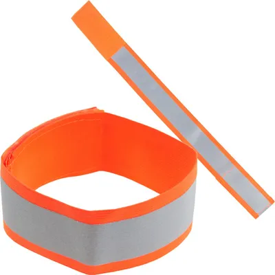 Zdjęcie produktu dla Tg71299-2 Pomarańczowa Opaska Odblaskowa Do Biegania Na Rower Na Rękę Ramię Rzep