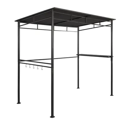 Produktbild von Angel Living Grillpavillon 218x150x215cm, Winddicht mit Seitenregalen Gartenpavillon Regalen Gartenlauben mit UV-Schutz, BBQ Pavillon aus Stahl