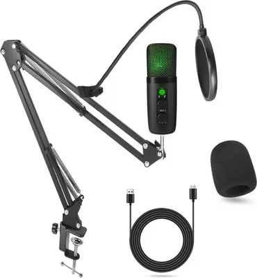 Obrázek produktu pro INF USB Kondenzátorový Mikrofon Sada - Studio Záznam a Streamování s RGB