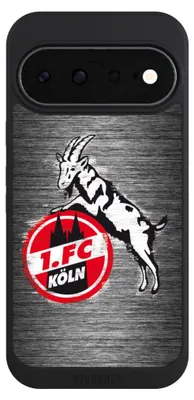 Produktbild von NIVOCASE Handyhülle für Google Pixel 11 Hülle NIVOpure Case Schwarz 1. FC Köln Metallic Look Offizielles Lizenzprodukt