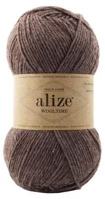 100g Sockenwolle Alize Wooltime 240 braun meliert