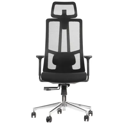 Immagine prodotto di Sedia girevole ergonomica da ufficio AKCENT/M, base cromata, braccioli regolabili, seduta scorrevole (avanti-indietro), nera