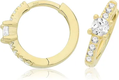 Produktbild von Raffinierte 9 Karat (375) Gold Damen - Ohrklemme mit Zirkonia - 12mm*4mm; TRS37396