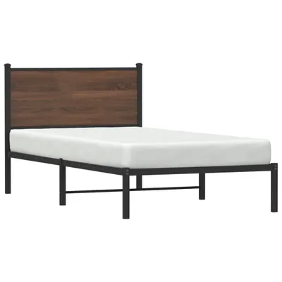 Immagine prodotto di vidaXL Letto in metallo senza materasso effetto rovere marrone 107x203 cm