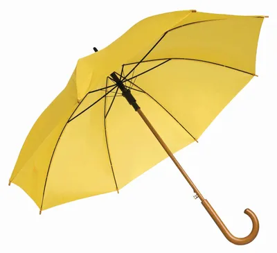 Image de L-Merch - Parapluie droit automatique « Tango » à manche en bois LT5560 (89 cm x 103 cm) (jaune)