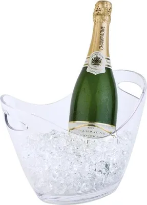 Produktbild von APS 36052 Wein-/Sektkühler, mit 2 seitlichen Eingriffen, 27 x 20 cm, Höhe 21 cm, 3 Liter, Kunststoff (PS), glasklar