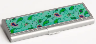 Produktbild von Reiseapotheke Alu 9/17 Globuli Gläser (ohne Gläser) | flach | OMEO® paisley 17er