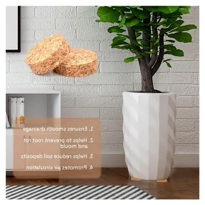 Produktbild von 60 Stück Korkfüße für Blumenkübel, Rund, für Innen- und Außenbereich