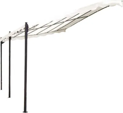 Immagine prodotto di Milani Home - pergola da giardino Pegasus, addossata, 3 x 4 m, in acciaio con telo in poliestere, antracite