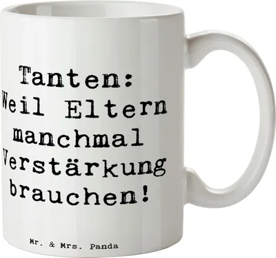 Produktbild von Mr. & Mrs. Panda Tasse Spruch Liebe Tanten - Weiß - Geschenk, Neffe, Geschenktasse, Kaffeetasse, Unterstützung, Jubiläen, Eltern, Verwandte, Spaß, Kaffeebecher, Nichte