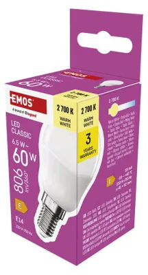 Productafbeelding van LED-lamp Emos ZQ1E41 Klassieke minibol / E14 / 65 W