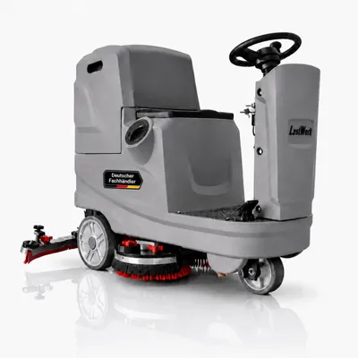 Produktbild von LastWerk HydroMax X5 Aufsitz-Scheuersaugmaschine 3-in-1 Schrubben & Absaugen, 85L/90L Tank, 24V 103Ah Akku, 2×380W Bürstenmotoren, 500W Saugmotor, 5900m²/h, Grau