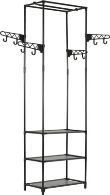 Zdjęcie produktu dla Stojak na ubrania, stal i włóknina, 55 x 28,5 x 175 cm, czarny