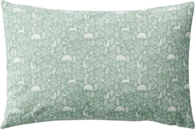 Produktbild von Kissenbezug für Babys mit Waldtier-Motiv, Salbeigrün, 40 x 60 cm