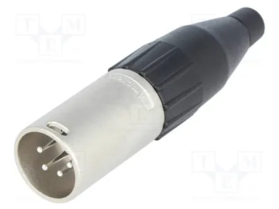 Image de 1 connecteur mâle, broches : 4 droites, 133V AC4M - connecteur à sertir pour câbles