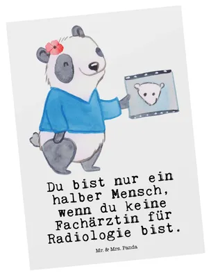Produktbild von Mr. & Mrs. Panda Postkarte Fachärztin für Radiologie Herz - Weiß - Geschenk, einzelkarte, bildkarte, Postkarten, Grußkarte, Ansichtskarte