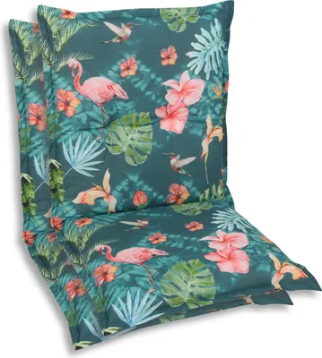 Produktbild von GO-DE Textil, Sesselauflage Niederlehner, 2er Set, Farbe: blau, Maße: 100 cm x 50 cm x 7 cm, Rueckenhoehe: 52 cm