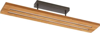 Zdjęcie produktu dla Lampa przysufitowa LED Lindby Nesaja, czarny, drewno, 98cm, ściemnialna