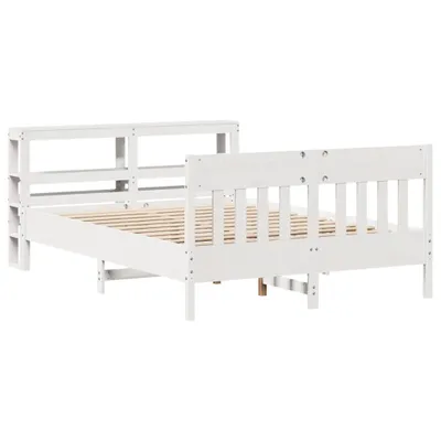 Produktbild von Massivholzbett ohne Matratze Weiß 140x200 cm Kiefernholz