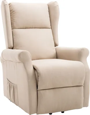 Produktbild von HOMCOM Fotel rozkładany Fotel telewizyjny z funkcją elektrycznego rozkładania Krem lniany 72,5 x 94 x 109 cm