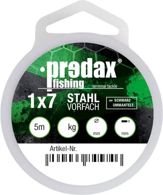 Produktbild von Predax Stahlvorfach für Stinger 1x7 schwarz - 5m Vorfachschnur, Durchmesser/Tragkraft:0.81mm / 27kg