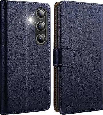 Obrázek produktu pro Pouzdro na peněženku s přihrádkou na karty a funkcí stojánku pro Galaxy S25+ – modráPolyuretankůže
