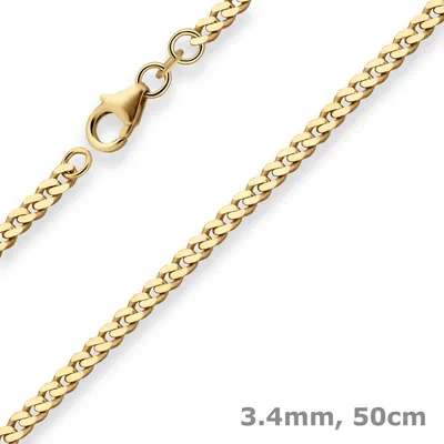 3-4mm-Panzerkette-aus-333-Gelbgold-50cm
