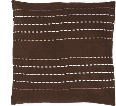 Immagine prodotto di Cuscino effetto scamosciato con ricamo marrone 40x40