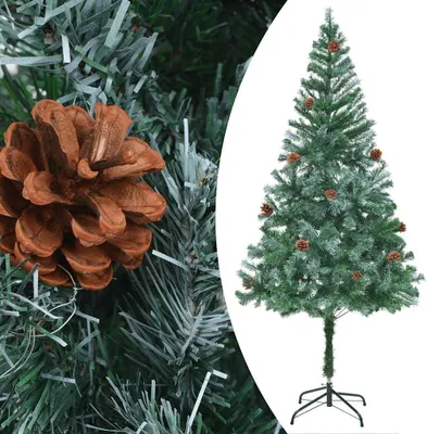 Obrázek produktu pro vidaXL Umělý vánoční stromek se světýlky a šiškami 180 cm