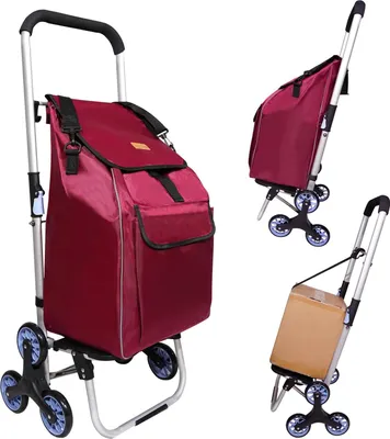 Produktbild von Klappbarer Einkaufstrolley mit Rädern - Treppensteiger - abnehmbare Tasche