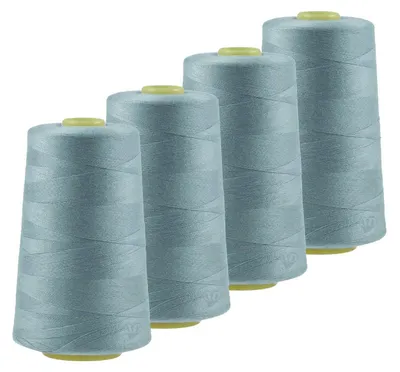 Produktbild von 4 x 4572m Qualitäts Overlock-Garn Overlock-Nähgarn Farbe 701 - 740, Farbe:A731 silbergrau