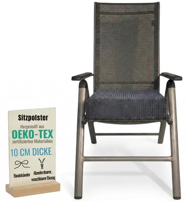 Obrázok produktu pre Pillows24 - Vankúš na sedenie 40x40 cm 10 cm hrubý z manšestru | penový vankúš na stoličku s prateľným poťahom | pre seniorov a deti | vankúš na stoličku, vankúš na podlahu