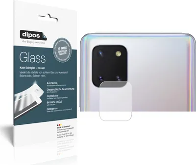 Produktbild von 2x Schutzfolie für Samsung Galaxy Note 10 Lite Kameralinse - Anti-Shock 9H Folie dipos Glass Kunststoffglas