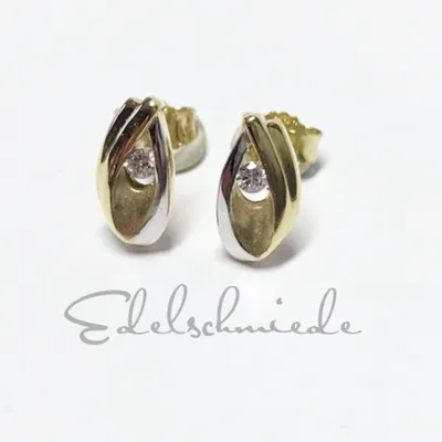 Produktbild von Edelschmiede925 Ohrstecker 333 Gelbgold mit Zirkonia einfarbig