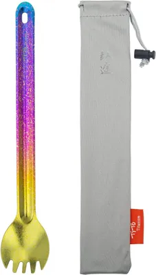 Produktbild von Titan Spork und Löffel, ultraleicht, lange Griffe, umweltfreundliches Besteck, für Camping