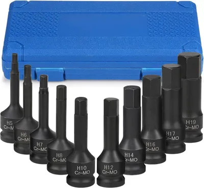 Innensechskant-Steckschlüsselsatz, 10-teilig, 1/2 Zoll, 5-19 mm