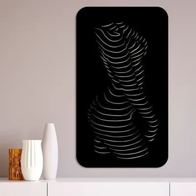 Obrázok produktu pre Wallity, Body, Dekoratívny držiak na palice z kovu, 100 % METALL, Schwarz, 68 x 1,5 x 66 cm