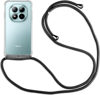 Produktbild von Handykette für Xiaomi Redmi Note 15 Pro 5G Hülle mit Band Case Handyhülle mit Kette in Schwarz