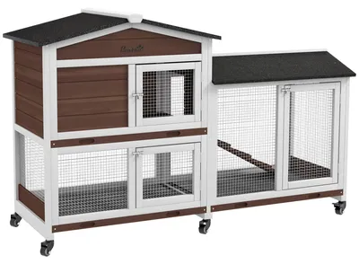 Obrázek produktu pro Klec pro menší zvířata s kolečky | Barva: hnědá + černá | Rozměry: 53 x 157,4 x 99,5 cm