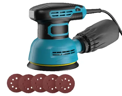 Produktbild von Exzenterschleifer - Elektrische Poliermaschine - Variable Geschwindigkeit - 12,7-cm-Schleifteller - Handgerät - Für Autolack, Holz und Metall - Schleifen und Polieren