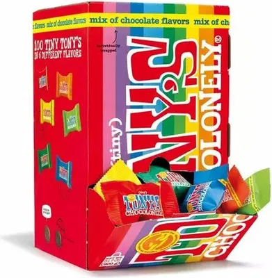 Produktbild von Tony's Chocolonely - Schokolade Tony Chocolonely Tiny Mix Box 100 PCs | Spender ein 100 Stück