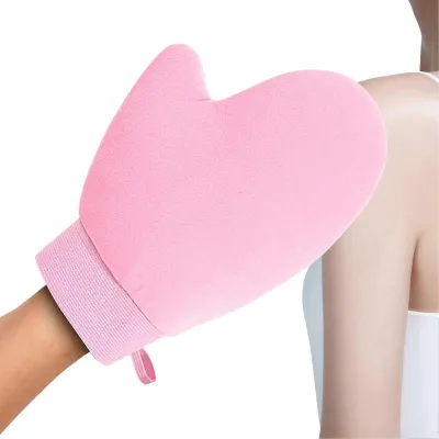 Produktbild von Selbstbräunungshandschuh - doppelseitig - mit elastischem Handgelenk - für Gesicht und Körper - für Selbstbräuner und Bräunungslotion - Rosa