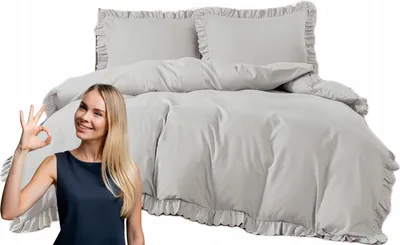 Obrázek produktu pro Sada povlečení JadorDecor, 160x200 cm, šedá, s volánky