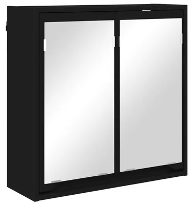 Produktbild von vidaXL Badezimmerspiegelschrank Schwarz 60 x 20 x 60 cm Holzwerkstoff