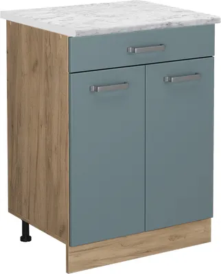 Produktbild von Küchenunterschrank Vicco R-Line Blau-Grau 60 cm AP Marmor, Model 46730